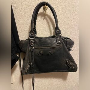 Black small Balenciaga Motocross bag